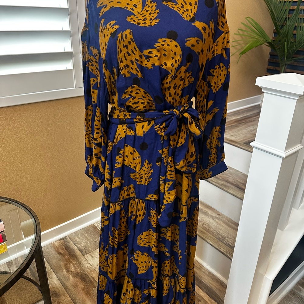 Farm Rio - Vibrant Blue and Yellow Long Sleeve Sundress for Weddings